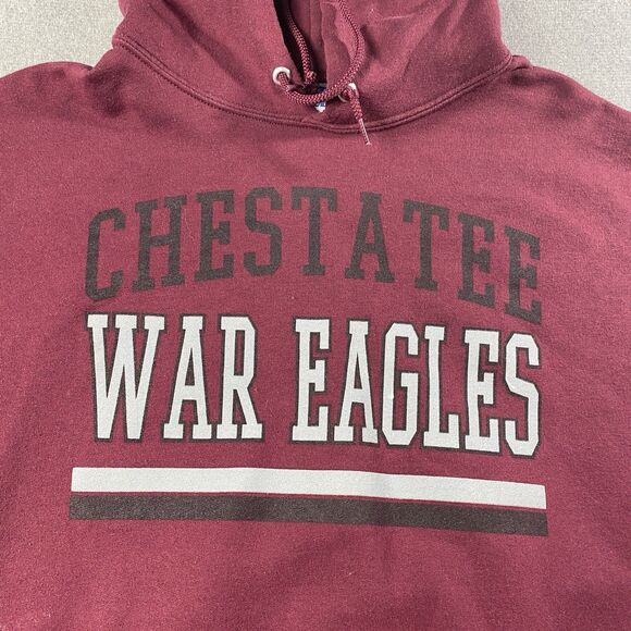 JERZEES Nublend Hoodie ( Chestatee War Eagles) Size L Burgundy With Pocket - Picture 3 of 3